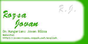 rozsa jovan business card